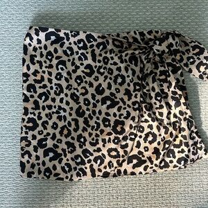 Leopard Print Wrap Skirt